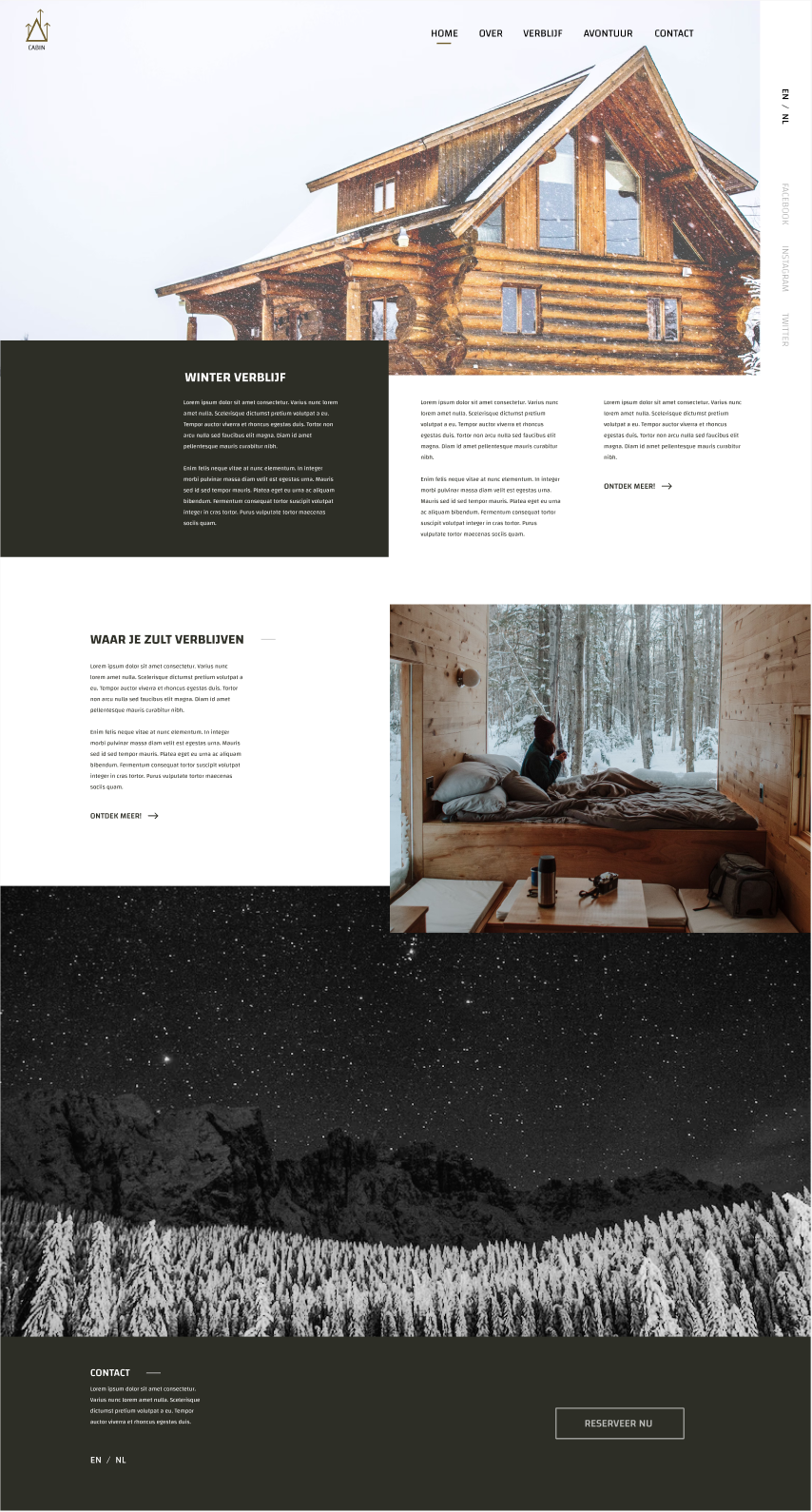 Winter Cabin Webdesign (home)